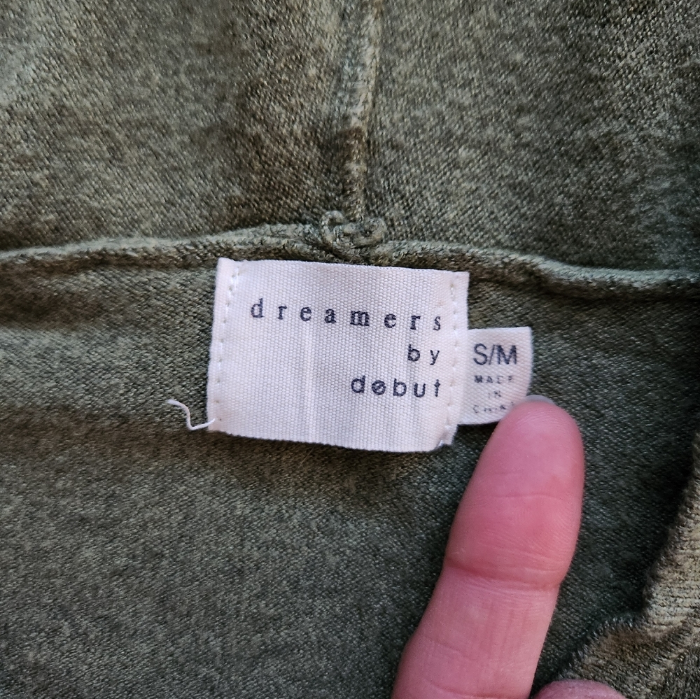 Lightweight boxy fit hooded sweater in sage green - Picture 5 of 10